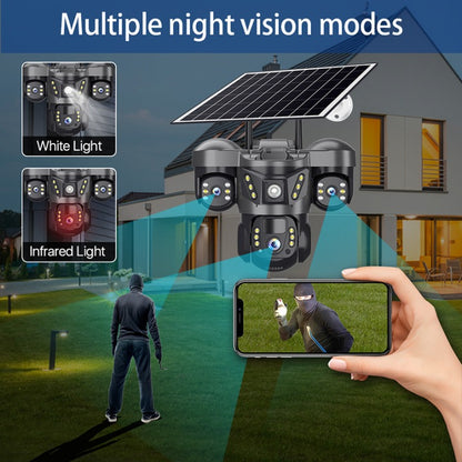 Kamera 4G solarna PTZ 1080P 3 obiektywy nocna IP66 czarna